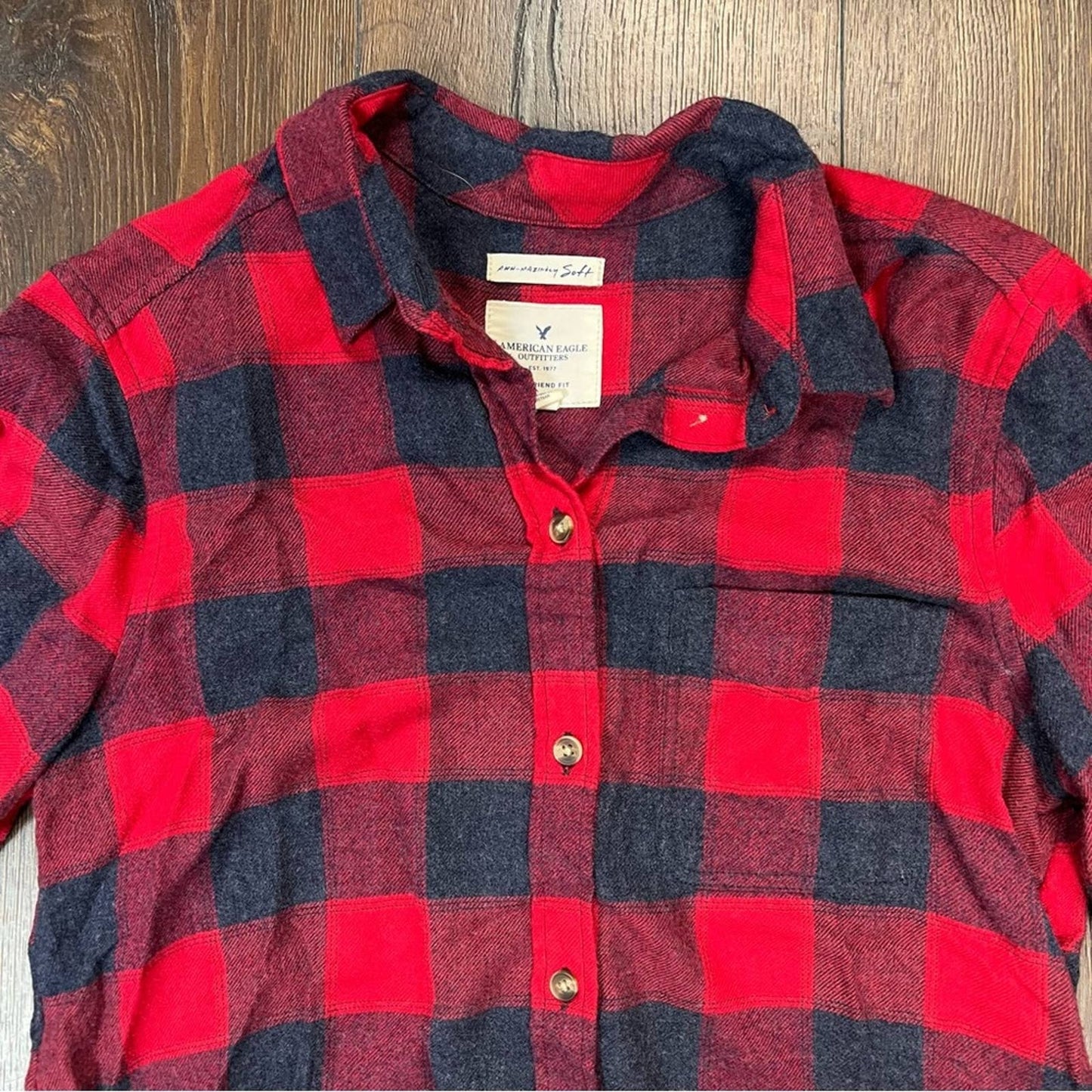 American Eagle Outfitters AE Ahh-mazingly Soft boyfriend flannel SZ SM