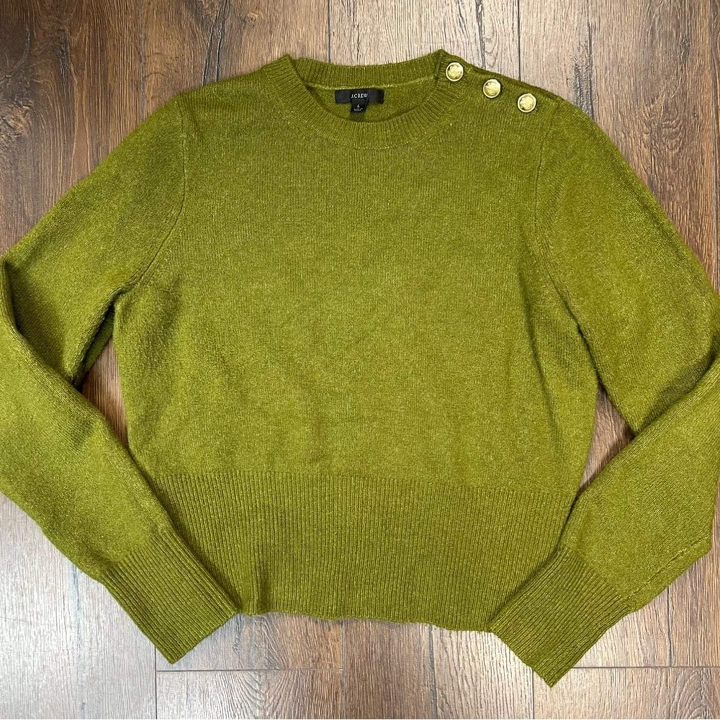 J. Crew Crewneck sweater with shoulder buttons SZ LG