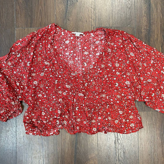 American Eagle cropped ballon sleeve shirt SZ XL