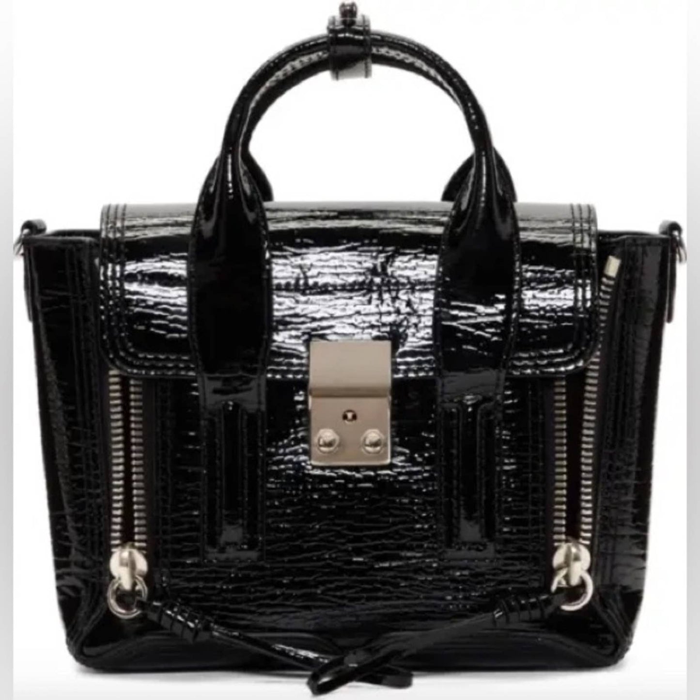 3.1 Phillip Lim Black Patent Leather Pashli Satchel