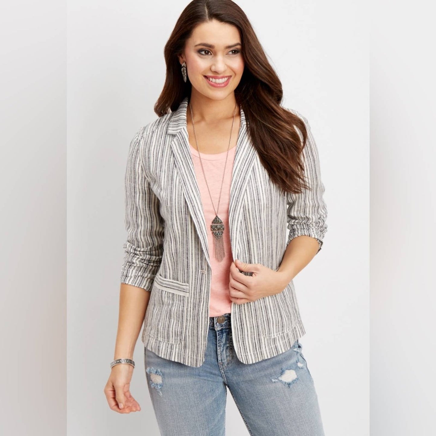 Maurices’s striped linen blazer SZ LG