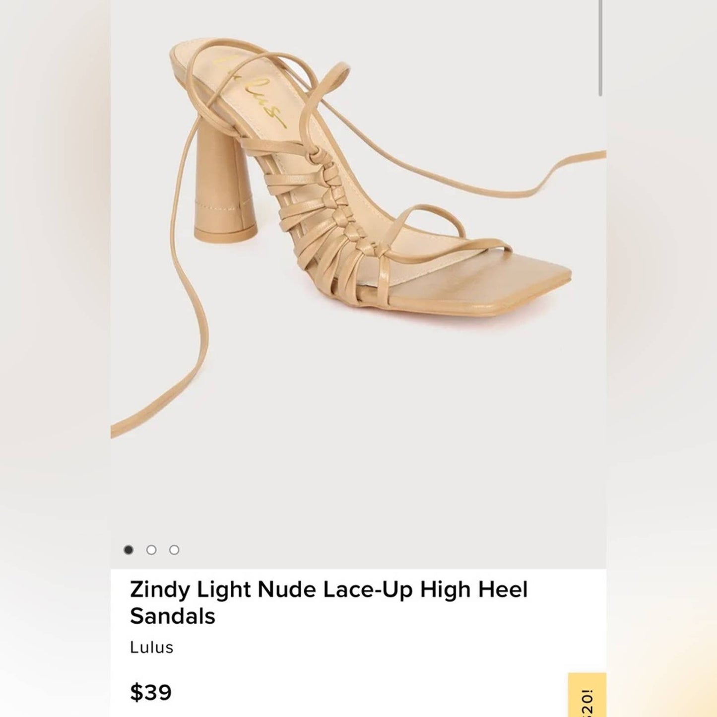 🆕 Lulu’s lace up heel SZ 8