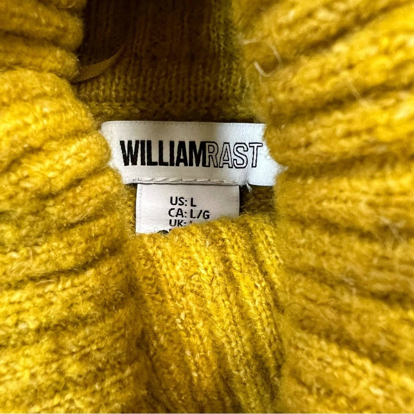 William Rast yellow turtleneck sweater SZ LG