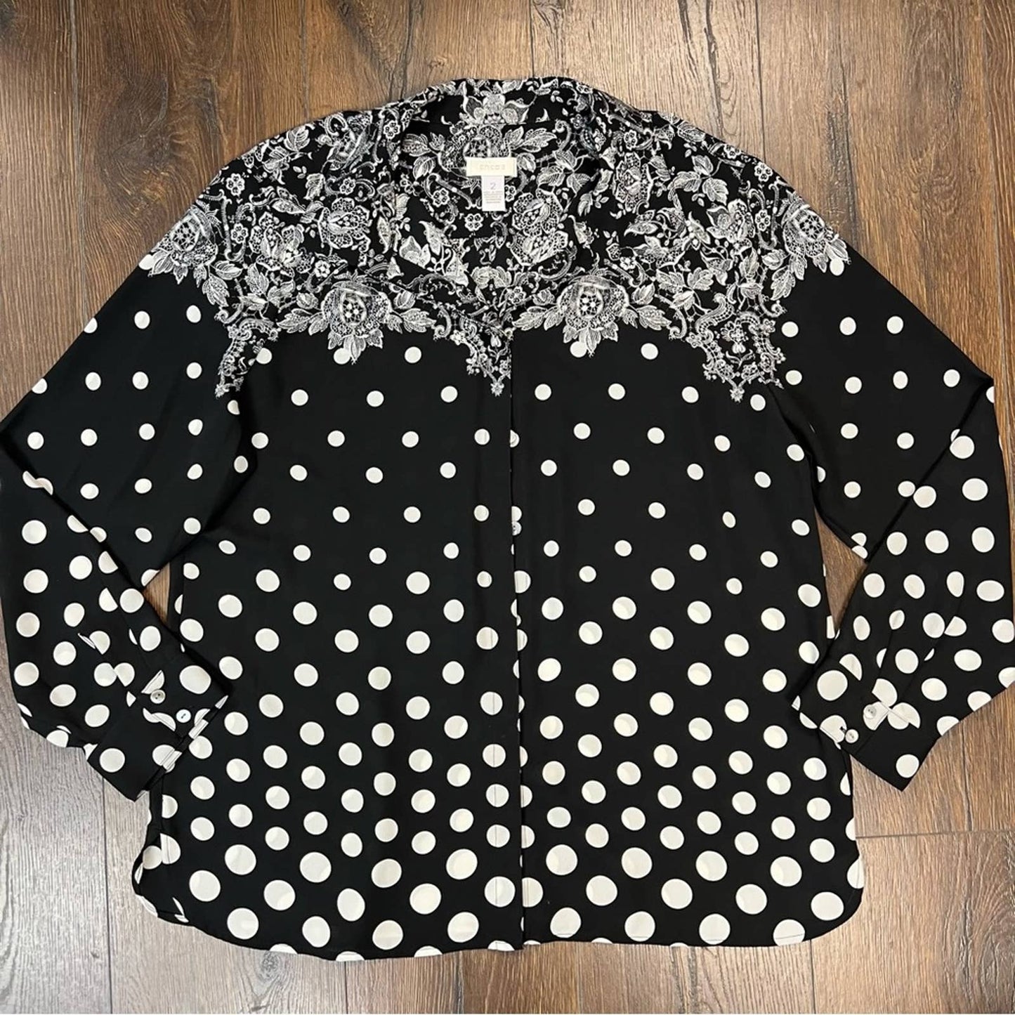 Chicos Dot Gradiations Ninka Top SZ 2/LG