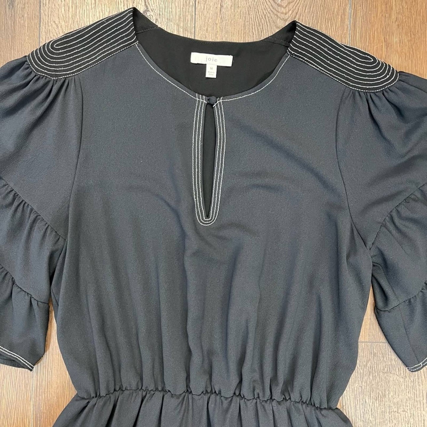 Joie tiered dress with silver detail SZ MED