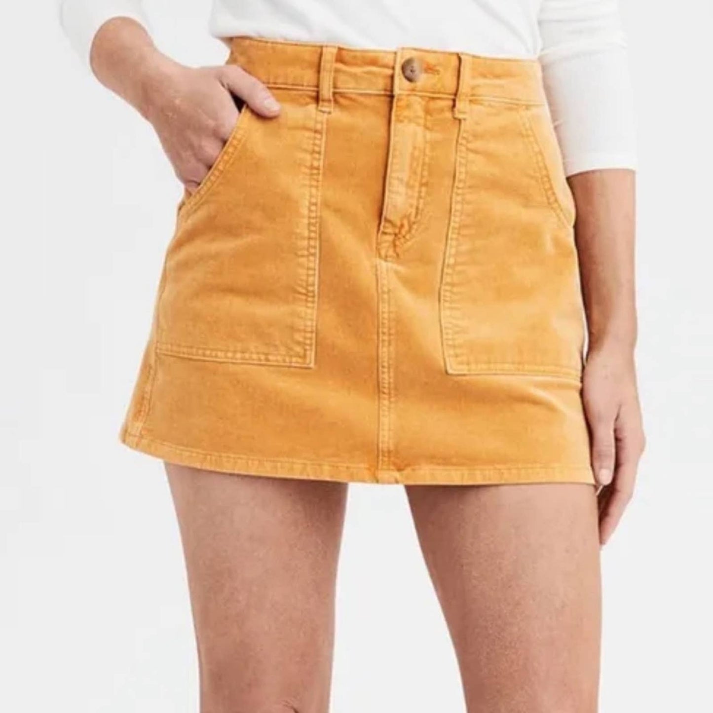 American Eagle high waisted corduroy mini skirt SZ 2