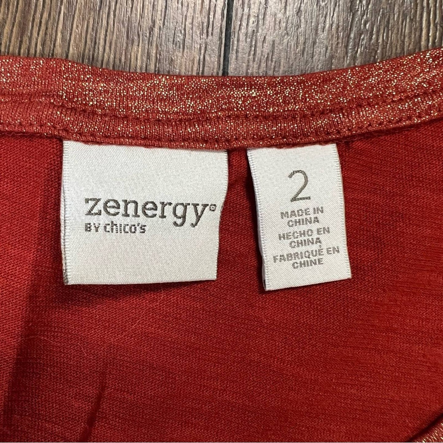Chicos zenergy Francesca foil pattern top SZ 2/LG
