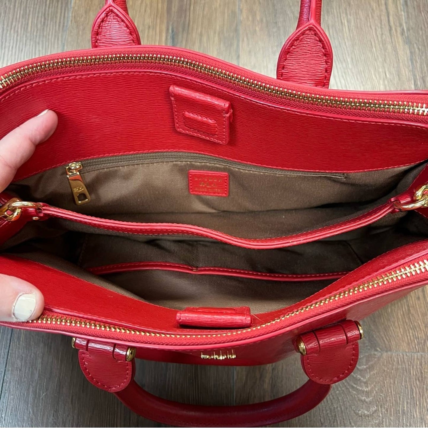 Ralph Lauren Newberry red satchel