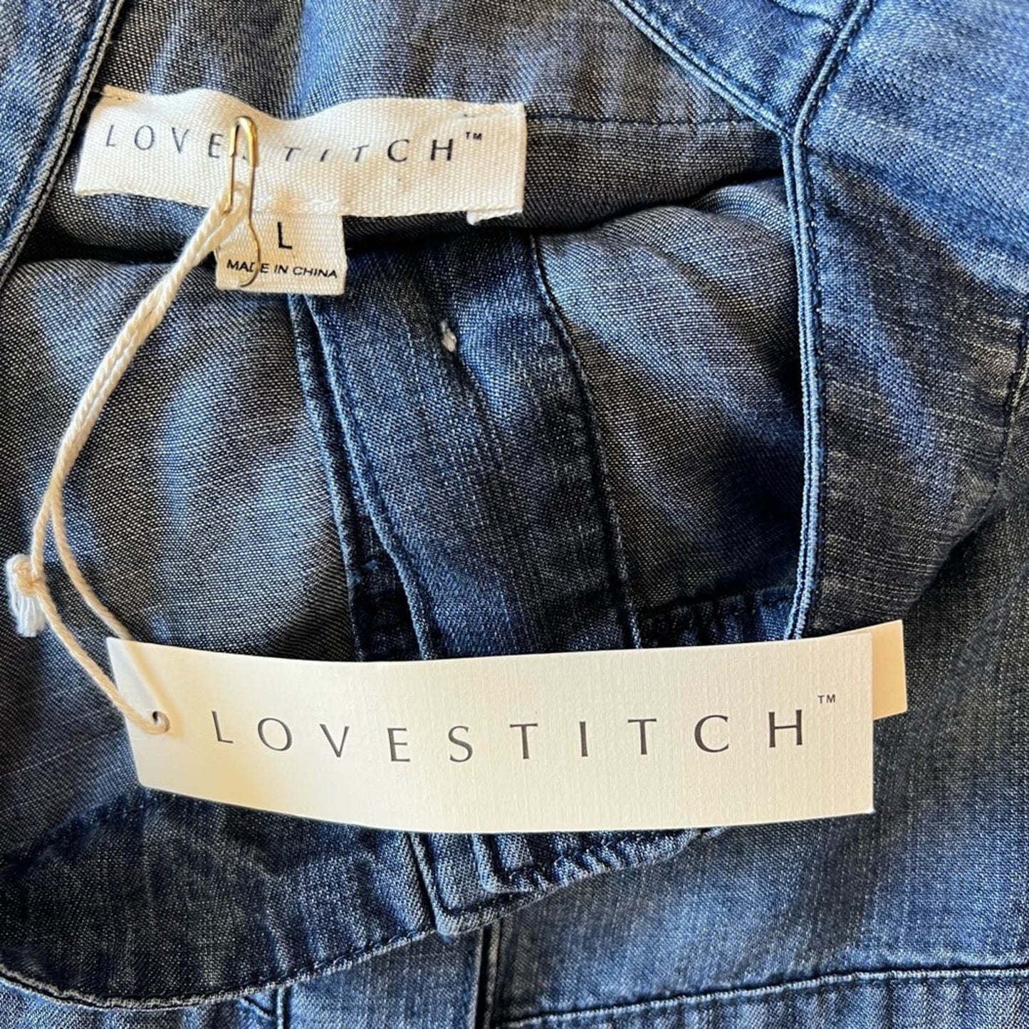 🆕 Lovestitch chambray denim dress SZ LG