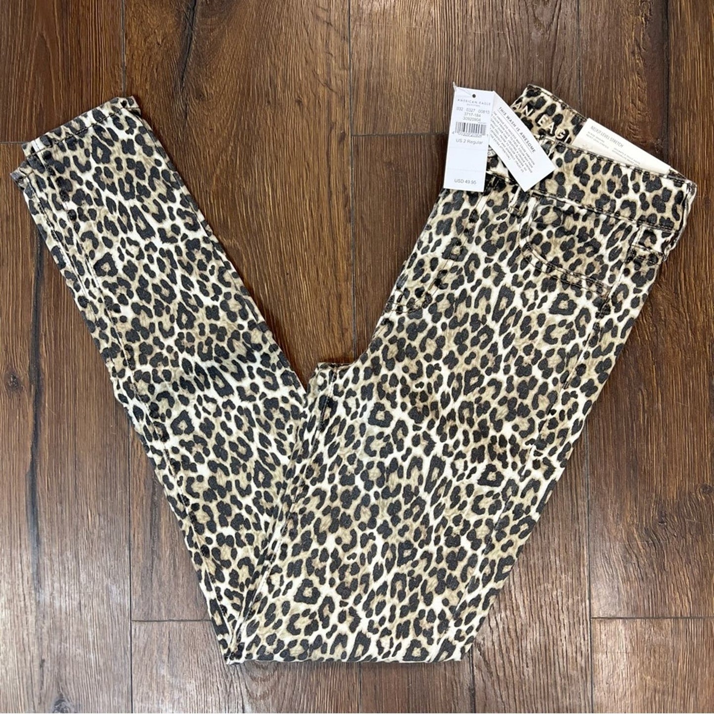 🆕 American Eagle leopard print jeggings SZ 2