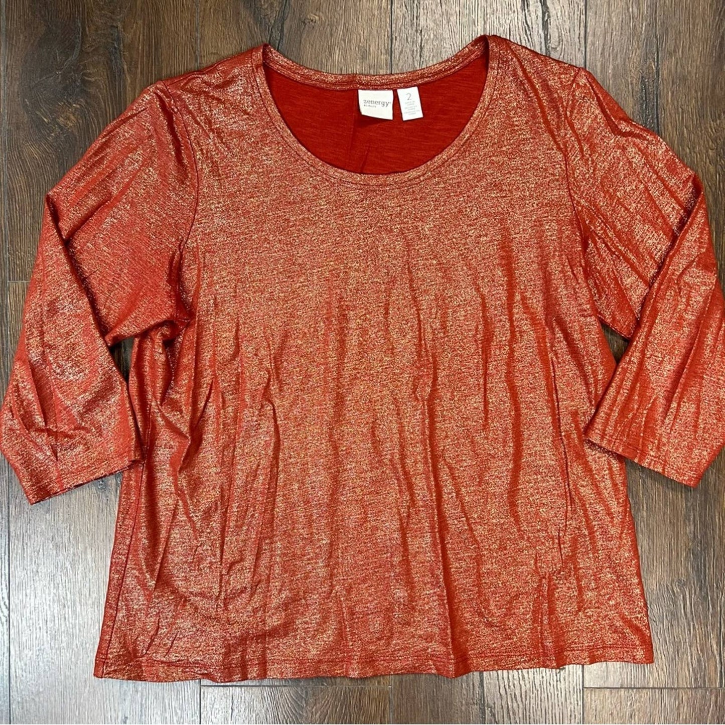 Chicos zenergy Francesca foil pattern top SZ 2/LG