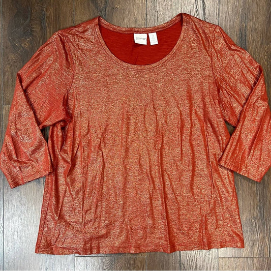 Chicos zenergy Francesca foil pattern top SZ 2/LG