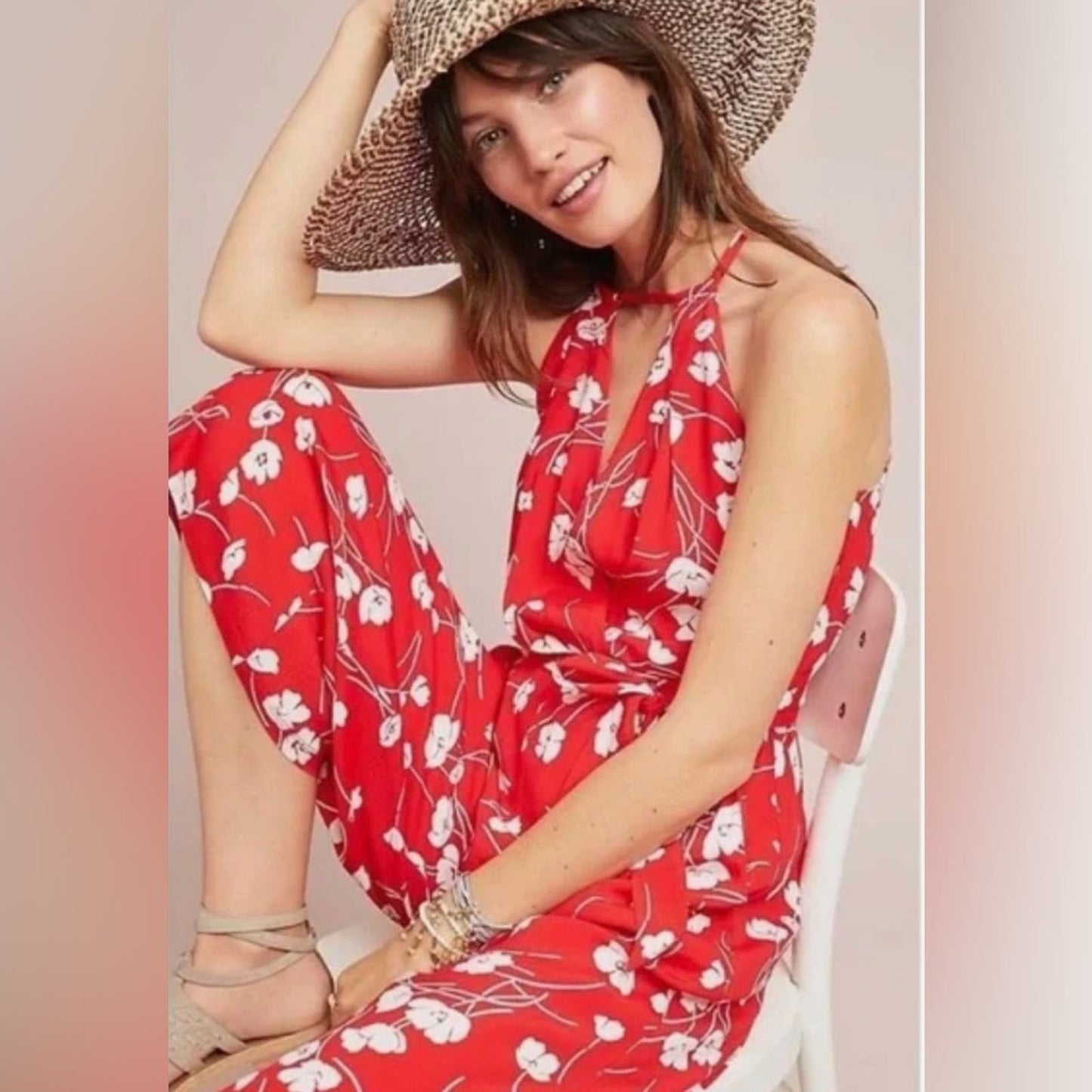 🆕 Maeve by Anthropologie Andros printed jumpsuit SZ 12