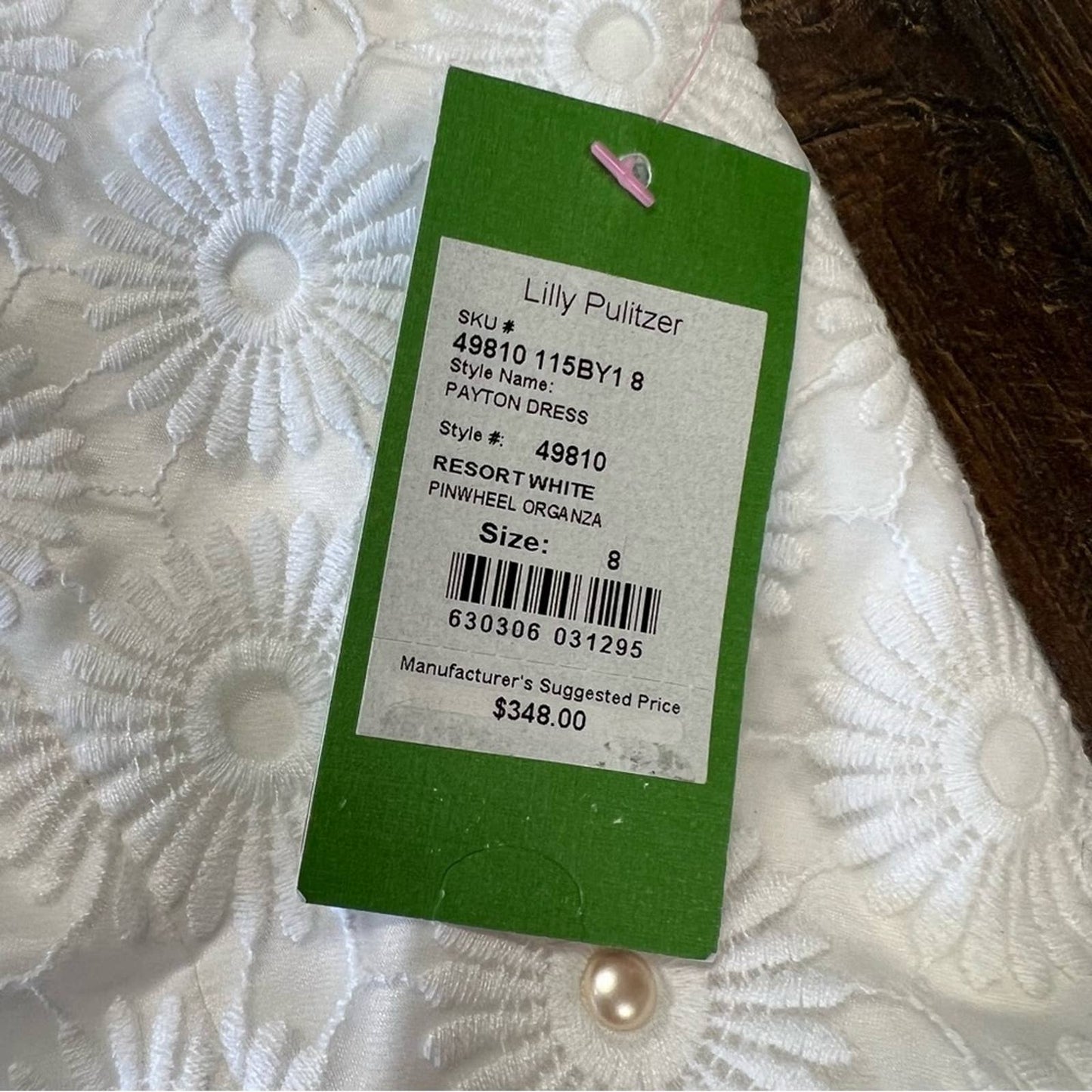 🆕 Lilly Pulitzer Payton Resort White, Pinwheel Organza Dress SZ 8