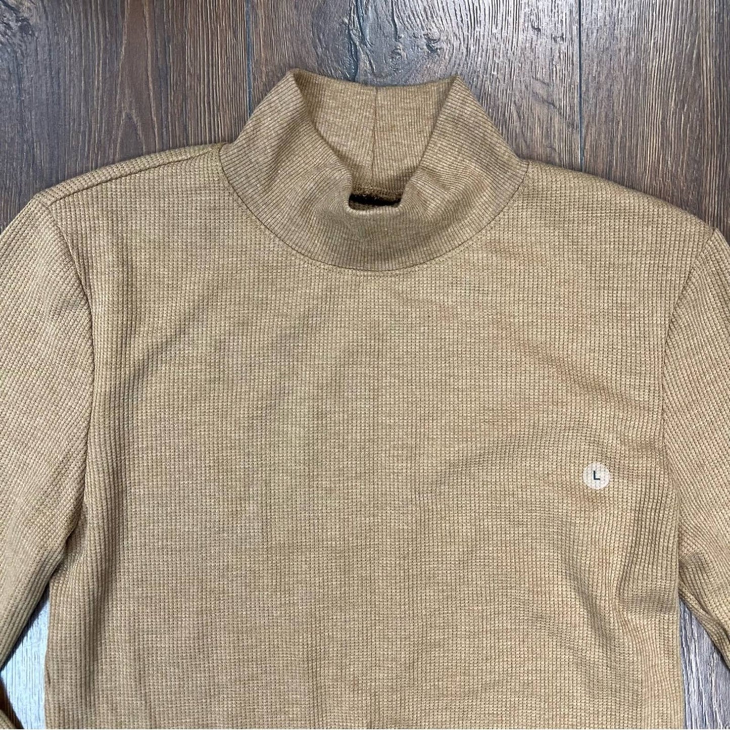 American Eagle Long-Sleeve Cropped Hey Baby Mock Neck Tee SZ LG