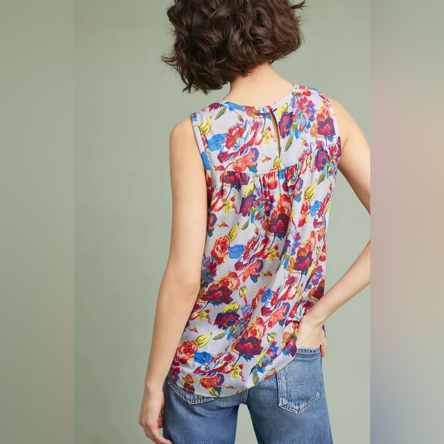 Ranna Gill Faye floral tank SZ MED
