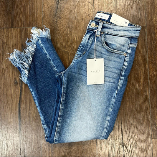 🆕 New KanCan Mid Rise Fringe Crop Jean SZ 5/26