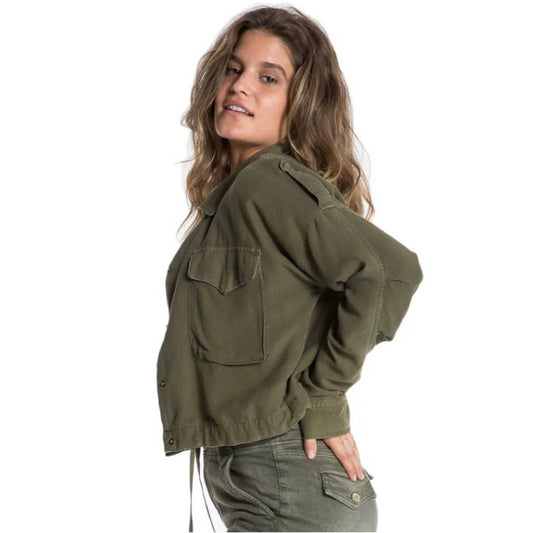 Da-Nang silk cropped jacket with elastic waist SZ LG