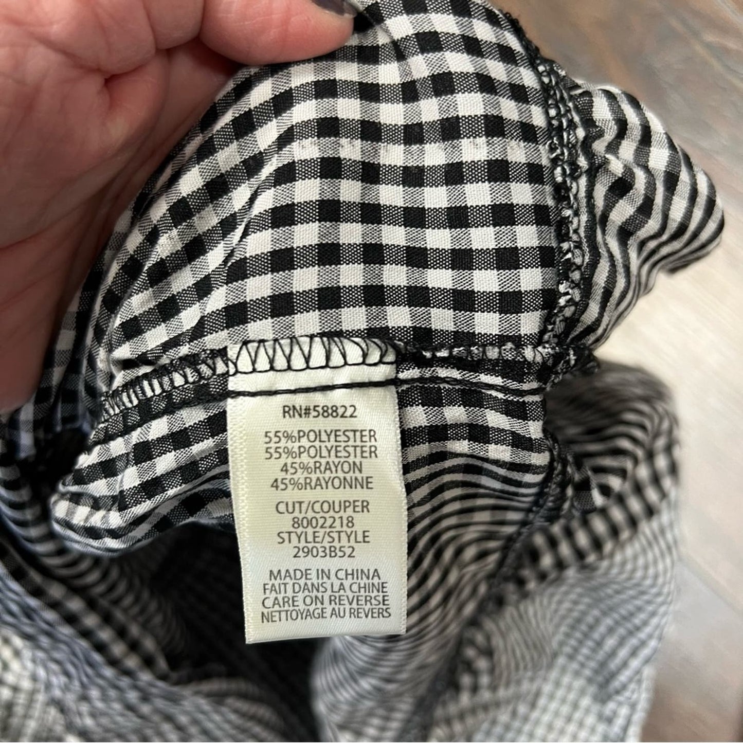 🆕 Max studio gingham black and cream flutter sleeve dress SZ LG