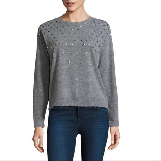 Monrow gray studded sweatshirt SZ SM