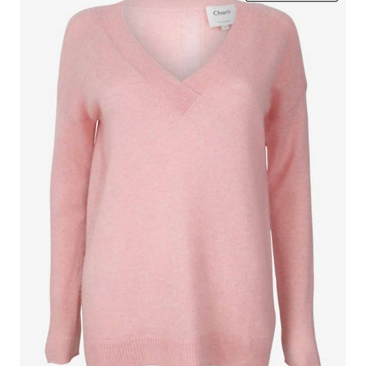 CHARLI Celii V-Neck Jumper Pink SZ SM