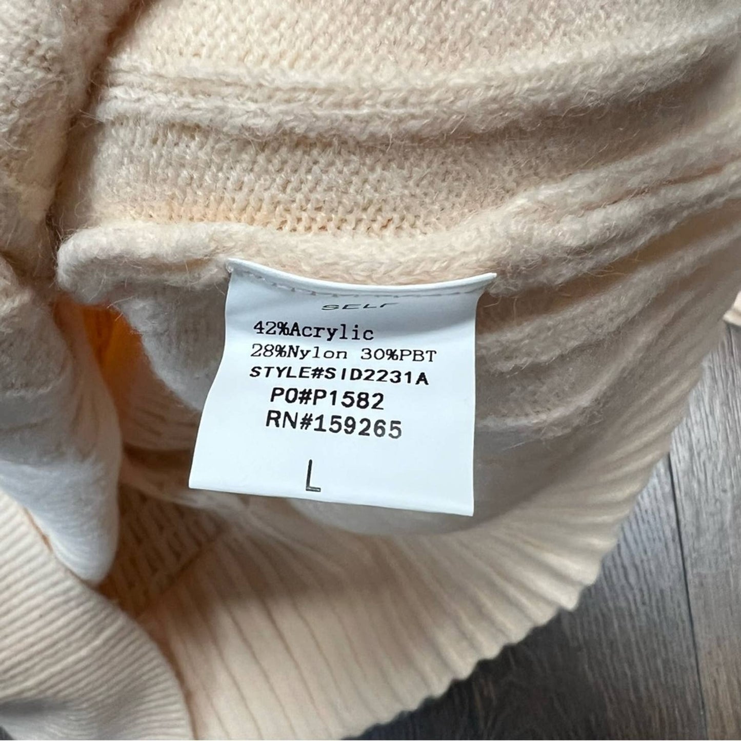 Wisteria Lane Cream Knit Sweater Dress SZ LG