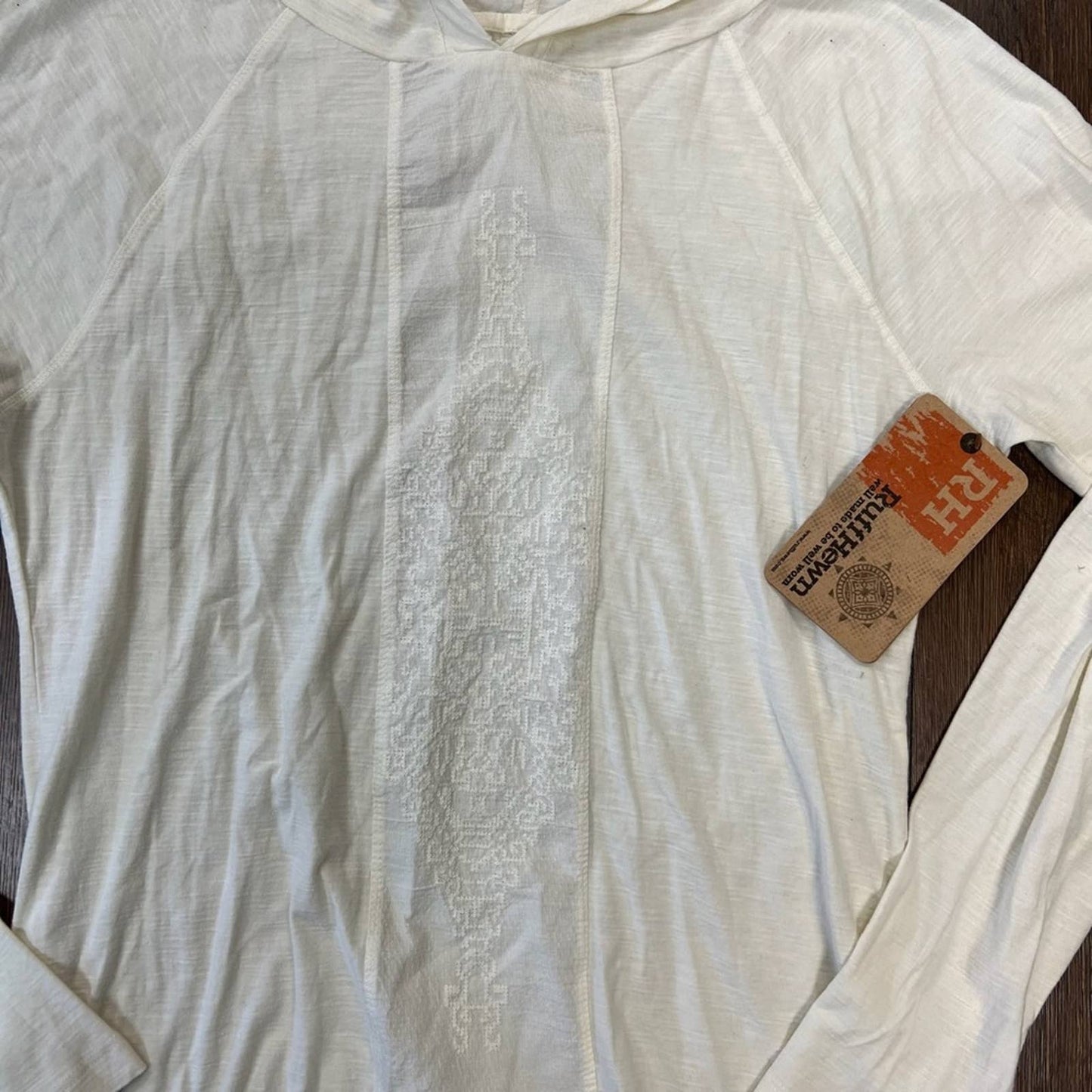 🆕 Ruff Hewn ivory long sleeve hooded shirt SZ SM