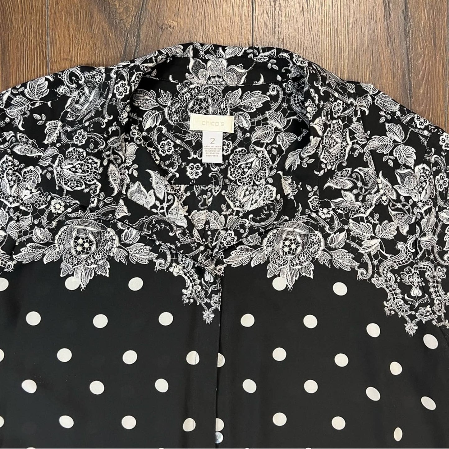 Chicos Dot Gradiations Ninka Top SZ 2/LG