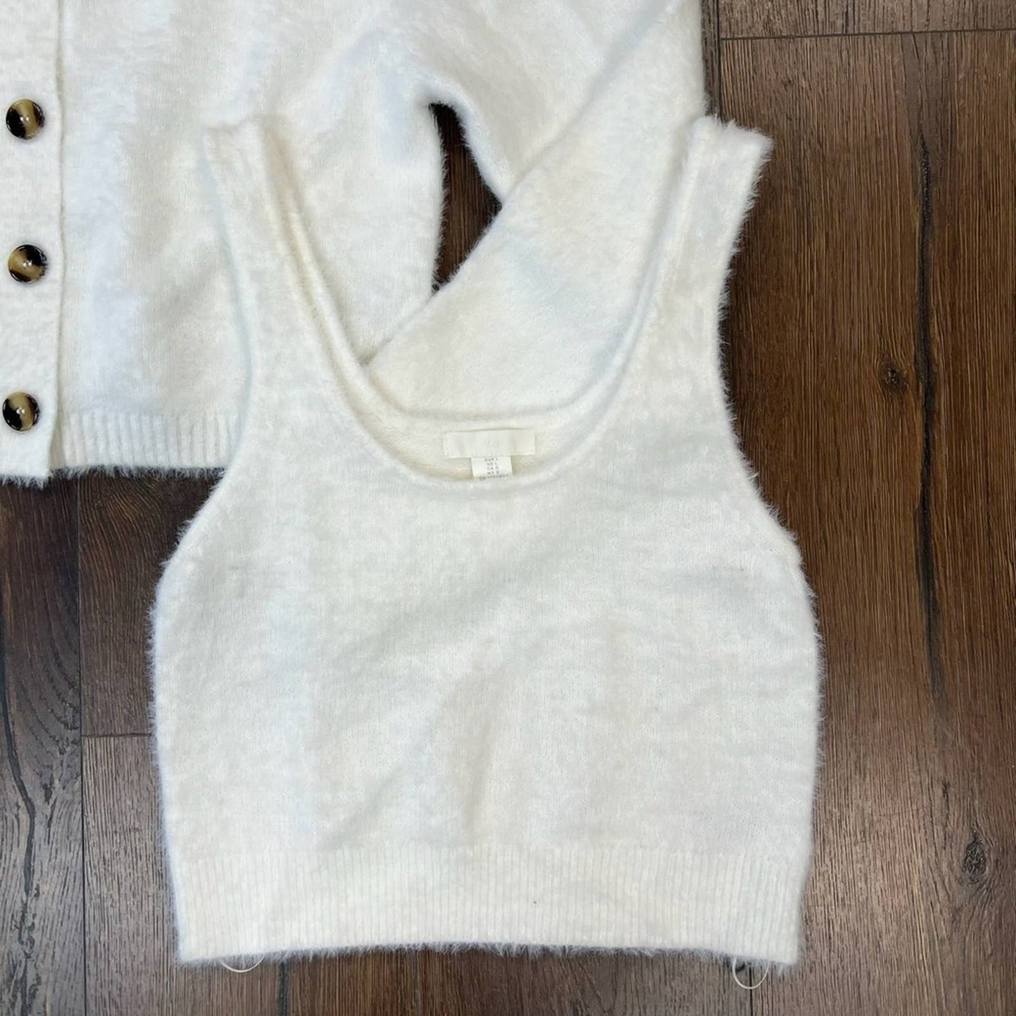 H&M 2 piece fluffy cardigan set SZ LG