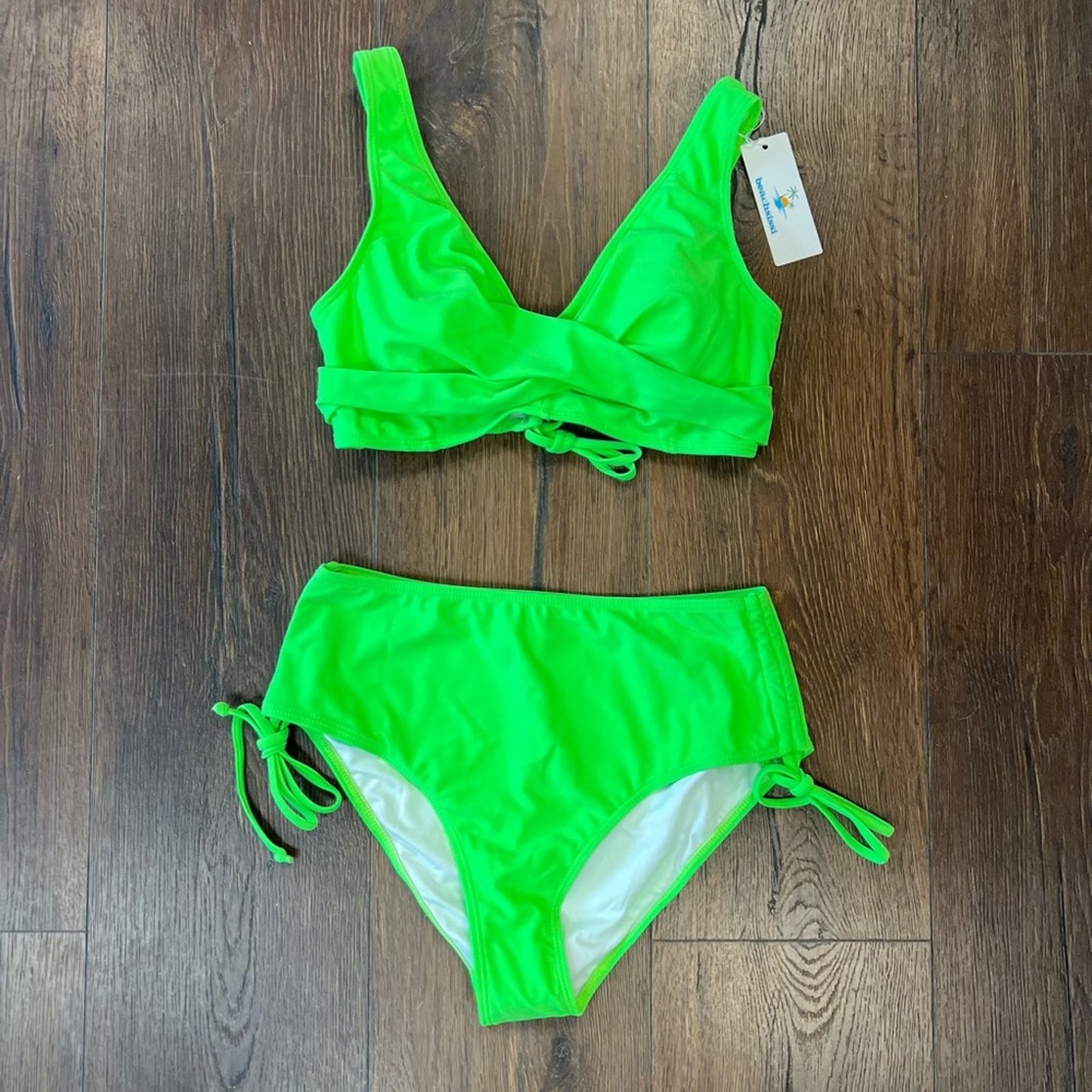 🆕 Beachsissi Green Two piece swimsuit SZ MED