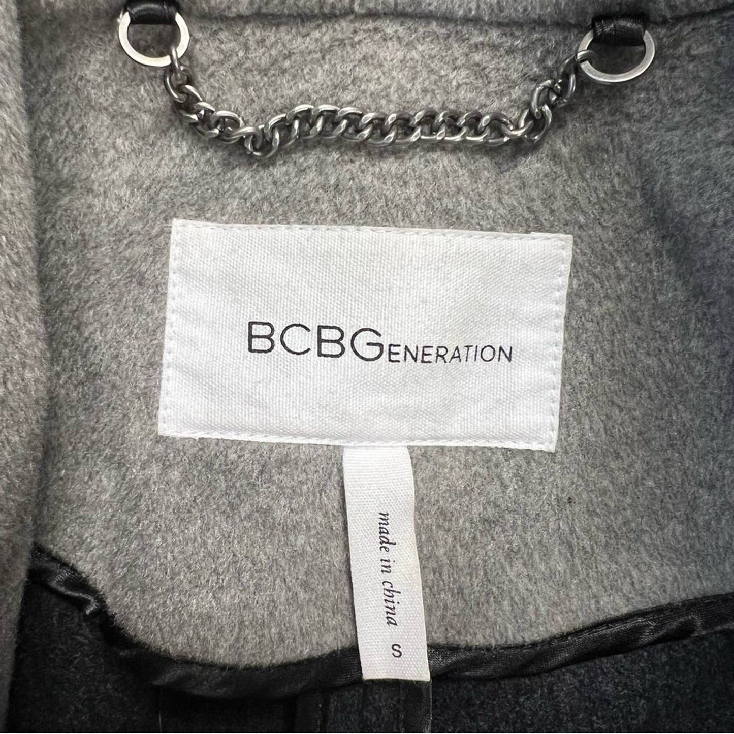 Marcelle Margaux | BCBG Charcoal Belted Wool Jacket SZ SM
