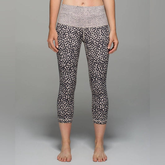 Lululemon Wunder Under Crop II *Full-On Luon (Roll Down) Black SZ 8