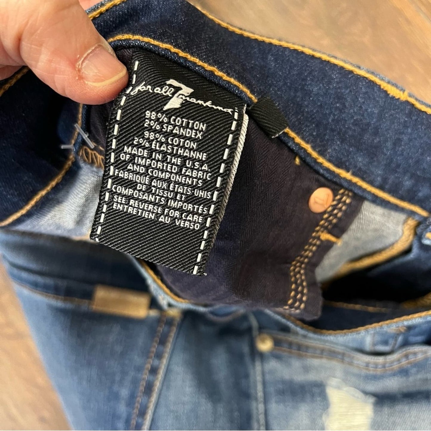 🆕 7 for all Mankind ANKLE SKINNY IN DISTRESSED AUTHENTIC LIGHT SZ 32/12