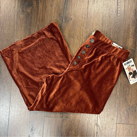 🆕 Rewash Rust ribbed velvet crops SZ XL