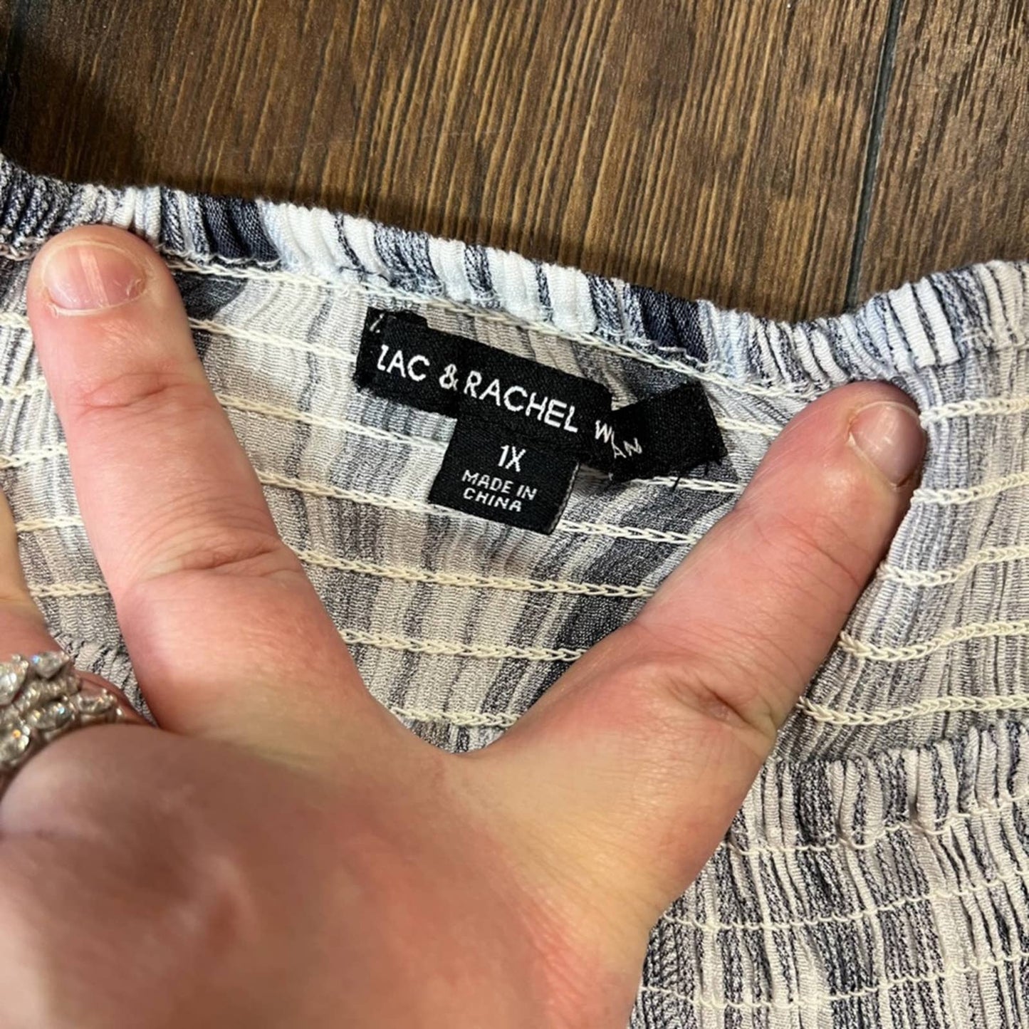 Zac & Rachel striped shirt SZ 1X