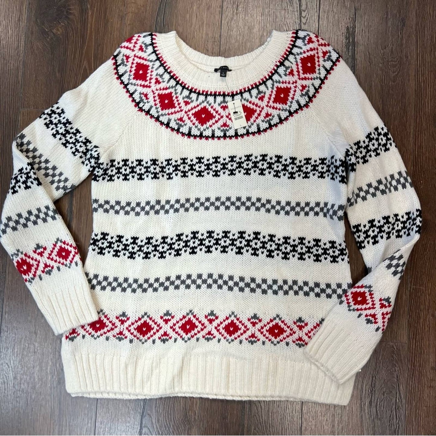 🆕 Talbots cream argyle sweater SZ LG