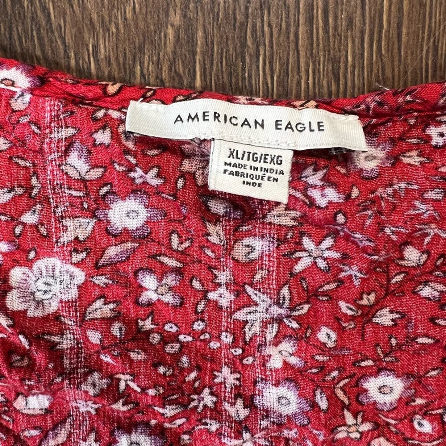 American Eagle cropped ballon sleeve shirt SZ XL
