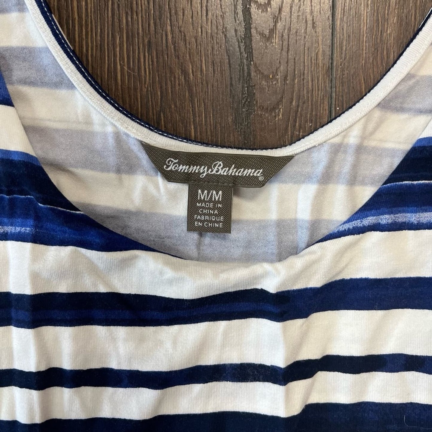 Tommy Bahama striped faux wrap dress SZ MED