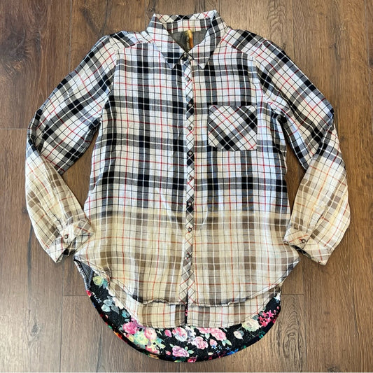 Aratta silent journey button down shirt SZ LG