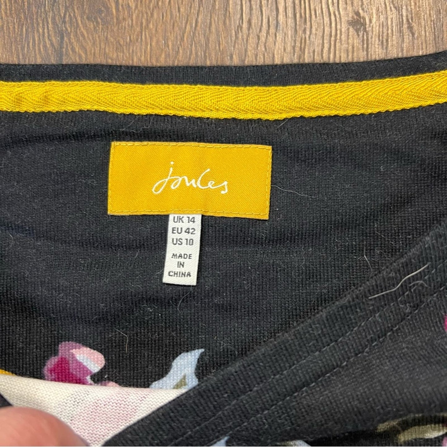 Joules Women's Harbour Peony Print Top - Black/White SZ 10