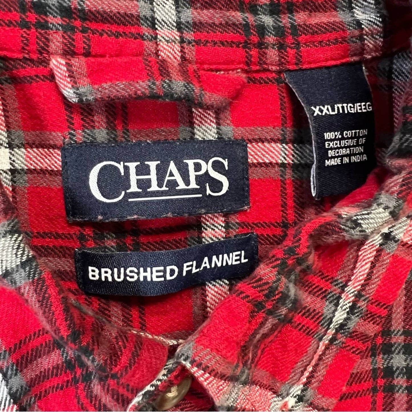 Chaps brushed flannel button down shirt SZ XXL