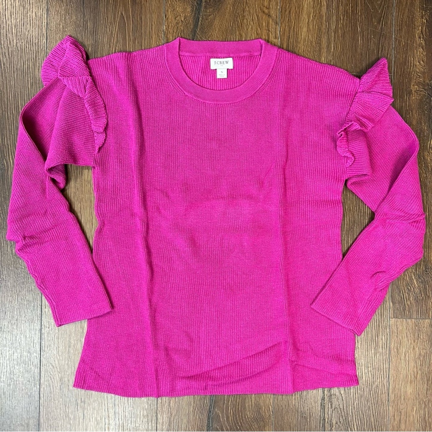 J. Crew factory Cotton ruffle-sleeve sweater SZ SM