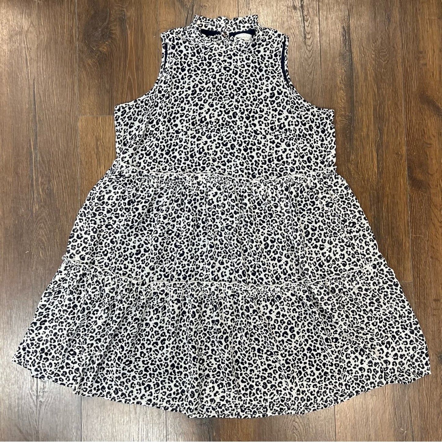 Mud Pie Nsomi Ruffle Dress in Navy Leopard SZ MED