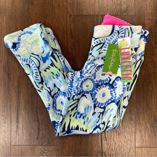 🆕 Lilly Pulitzer luxletic UPF 50+ weekender crops in sunset swim SZ XS