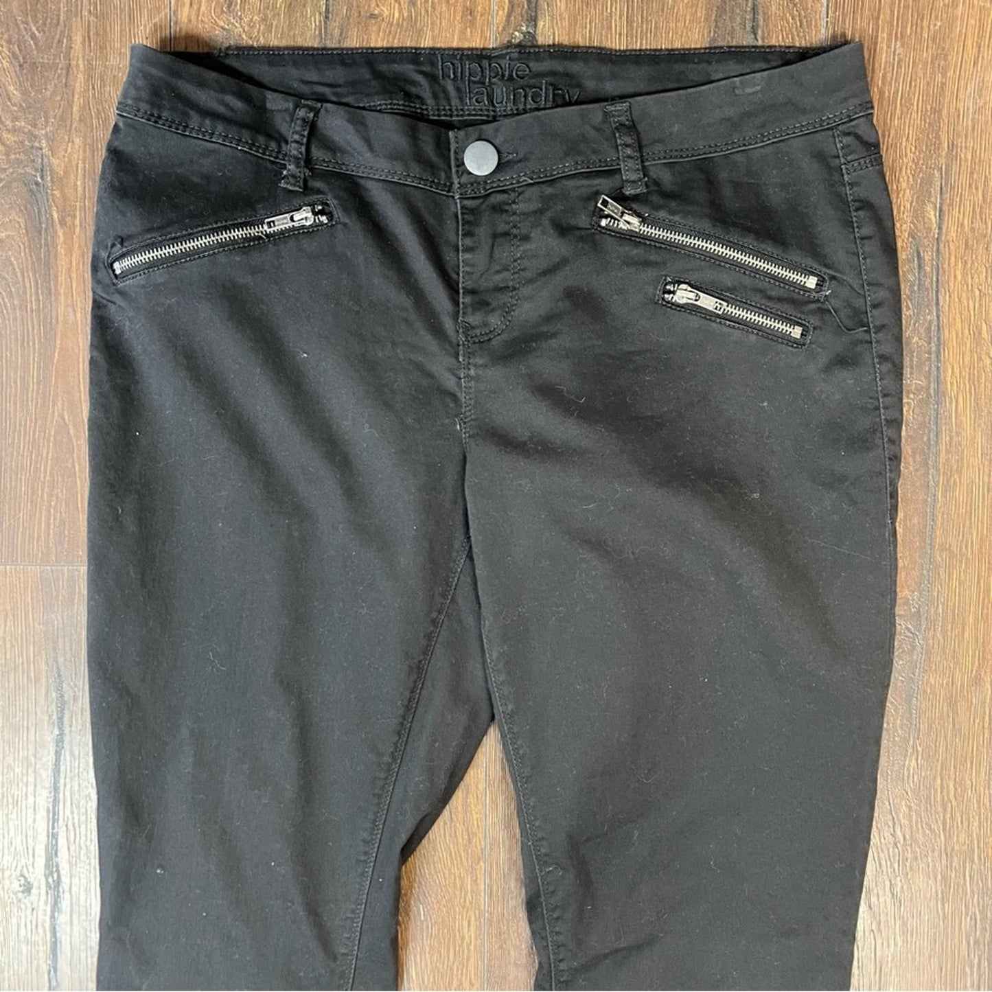 Hippie Laundry charcoal gray moto pants SZ 32/12