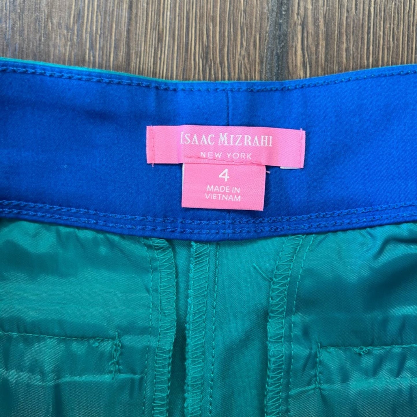 Isaac Mizrahi teal scalloped shirt SZ 4