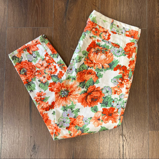 Anthropologie Cartonnier Charlie floral crop pant SZ 12