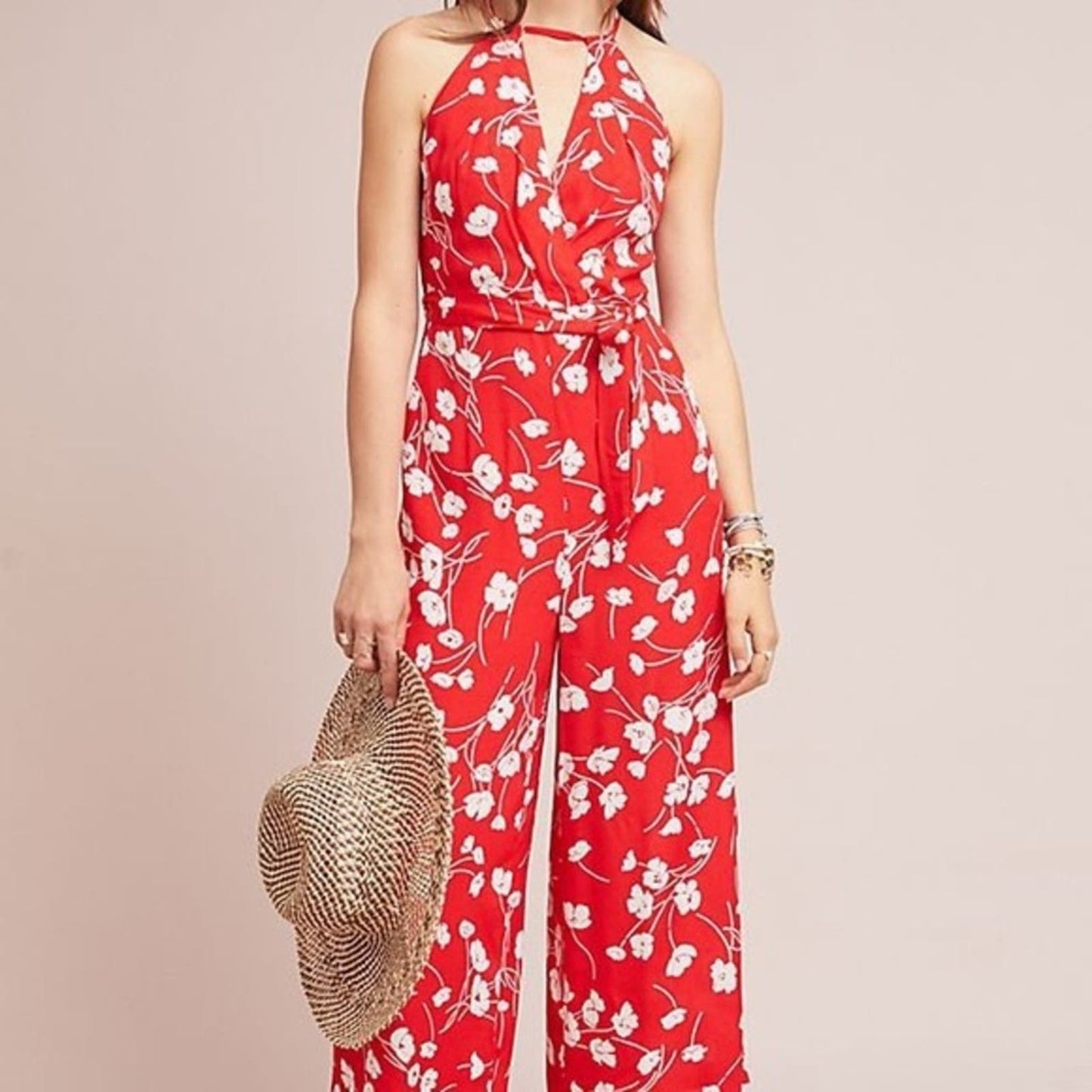 🆕 Maeve by Anthropologie Andros printed jumpsuit SZ 12