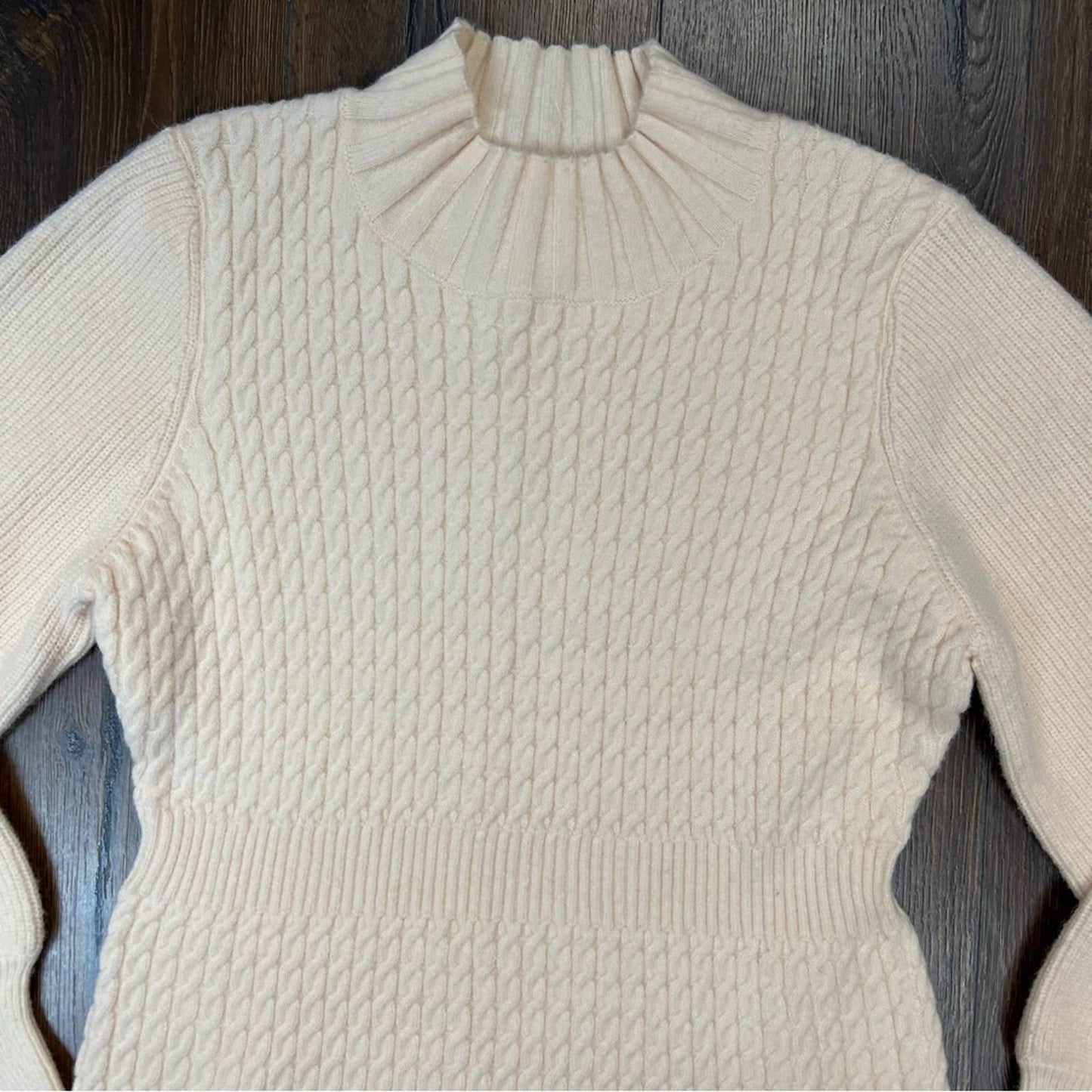 Wisteria Lane Cream Knit Sweater Dress SZ LG