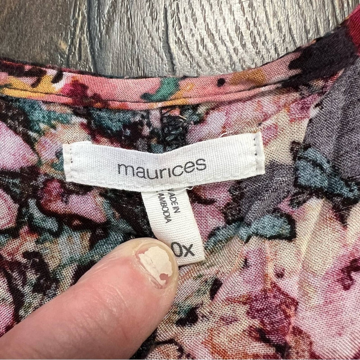 Maurices Floral Smocked Tunic Blouse SZ 0X